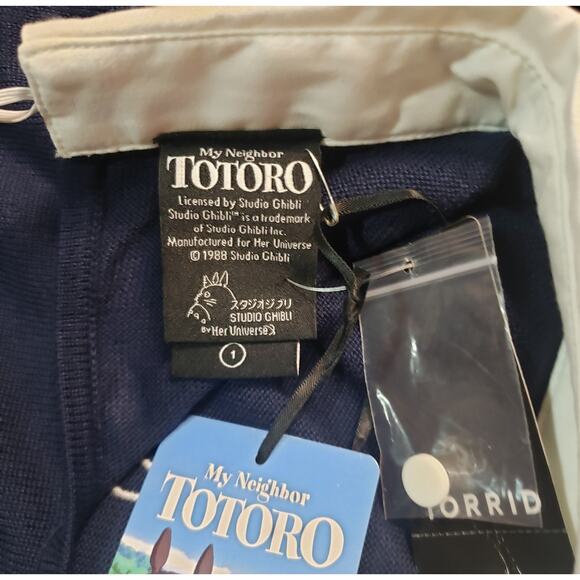 Studio by Torrid Totoro Sweater 1X Blue Animecore Fall Knit Peter Pan Collar - Picture 5 of 10